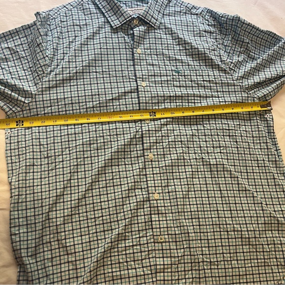Tommy Bahama Siesta Key Button Down Checkered Long Sleeve Shirt Blue Vented XL - Picture 10 of 11